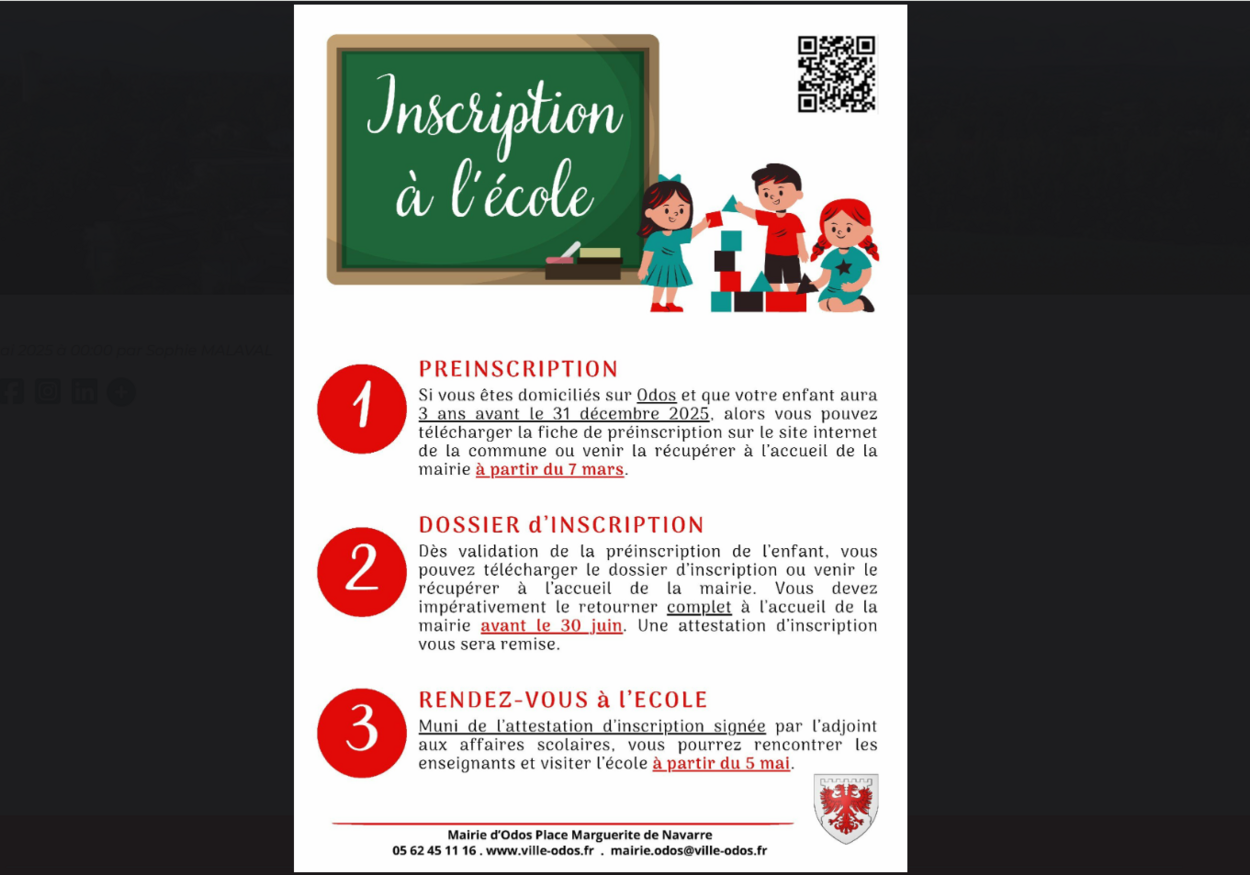 inscription ecole 