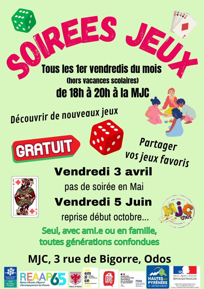 Soirée jeux 3 avril