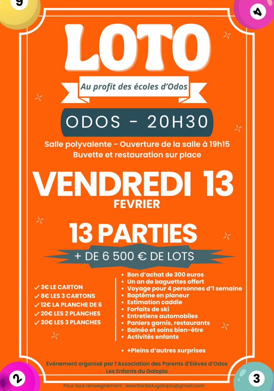 Affiche loto Odos 13.02
