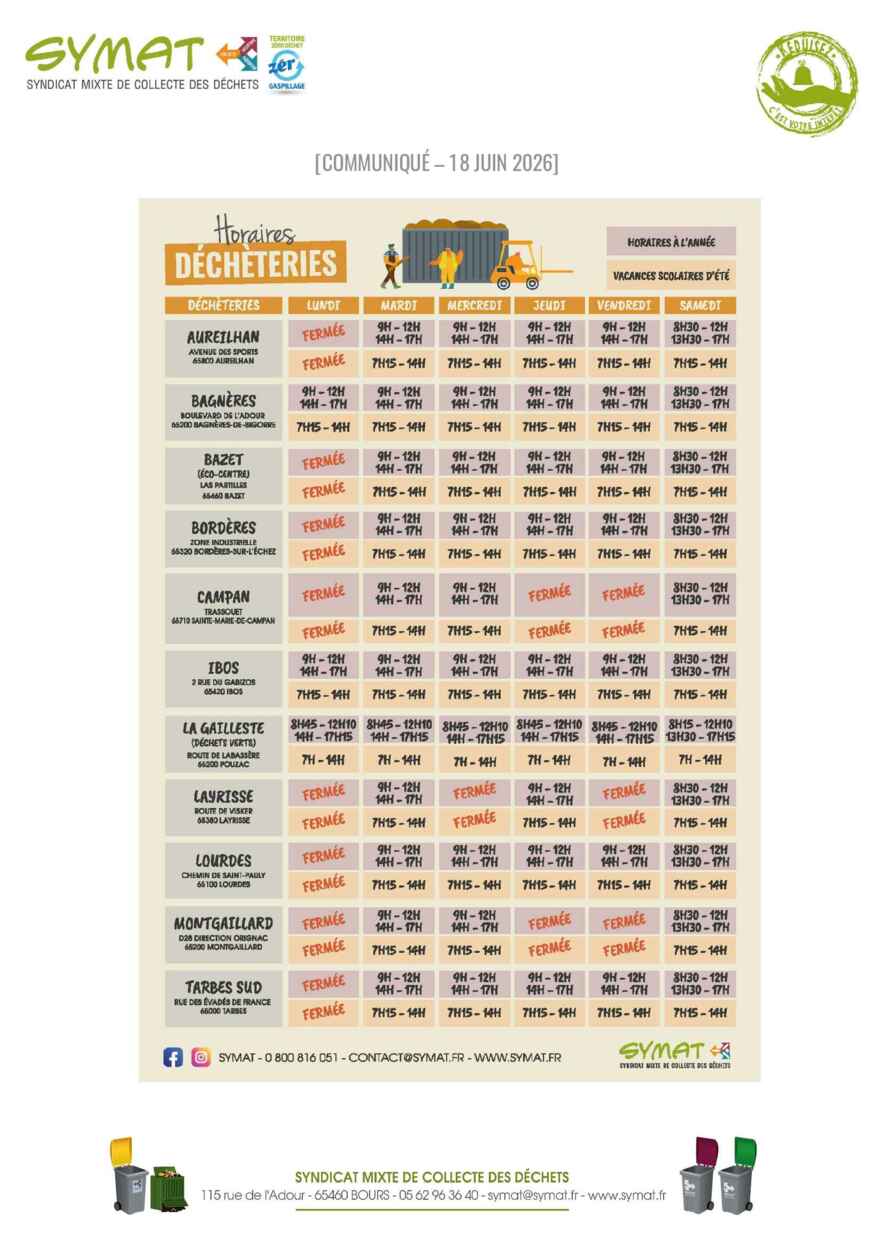horaires été
